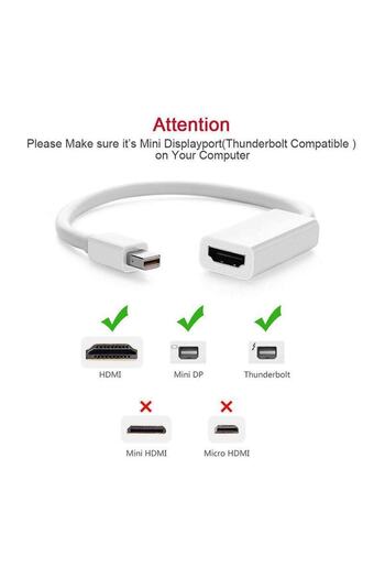Derwell Yeni 2025 Mini Display Port To Hdmı Çevirici Dönüştürücü Adaptör Minidisplayport Hdmı