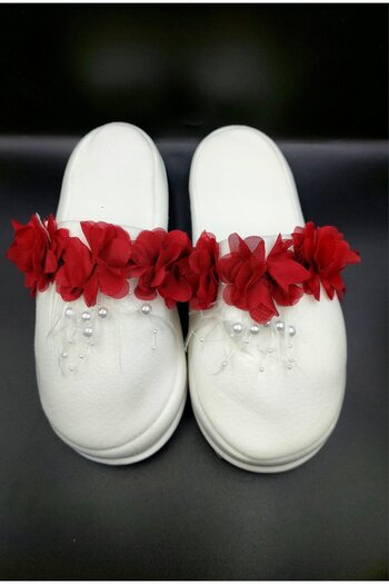 ALAZ TASARIM HOBİ Maternity Slippers and Crown Baby Bandana and Booties Set