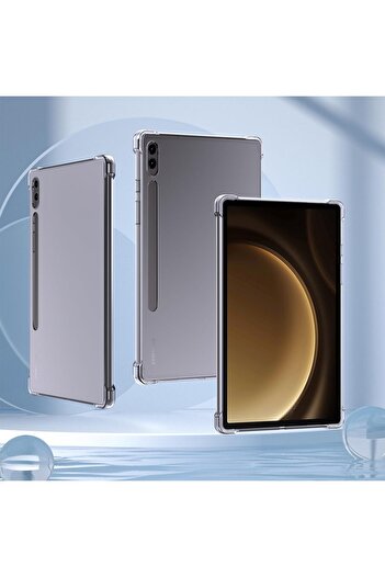 TEKNETSTORE حافظة سيليكون متوافقة مع الجهاز اللوحي Samsung Galaxy Tab S9 Fe+ Plus مقاس 12.4 بوصة مع حماية شفافة للزاوية Sm-x610