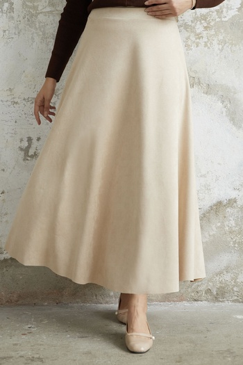 InStyle Elisha Suede Φούστα - Πέτρα