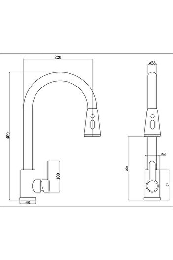 Boheme Black Spiral Sink Faucet