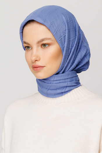 Mooncorn Blue Pleated Bamboo Scarf