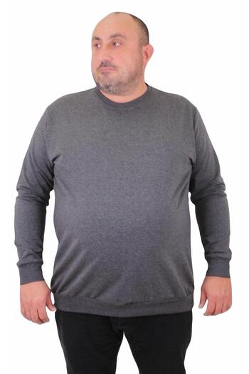 MocGrande Large Size Crew Neck Classic Sweat 23216 ANTHRACITE