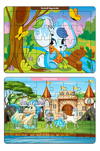 kutuTR Notpa Çocuklar Için Eğitici Ve Öğretici Ahşap 24 Parça Renkli Puzzle 4lü Set 12