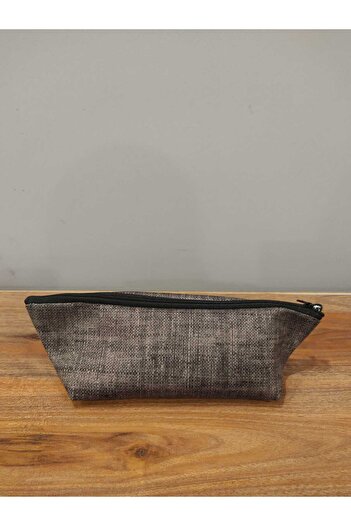 Elbasan Tekstil Melted Velvet Washable Zippered Single Compartment Cloth Pen Holder Makeup Bag