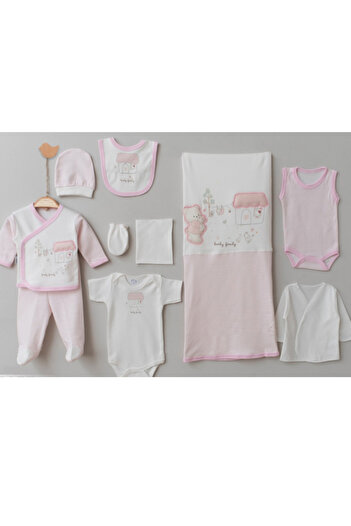 Necix's 6-Piece CUTE MONTHS BIRTH SET (10-Piece HOSPITAL EXIT, BABY BAG, SWADDLE, BLANKET, WIPES AND SOCKS SET)