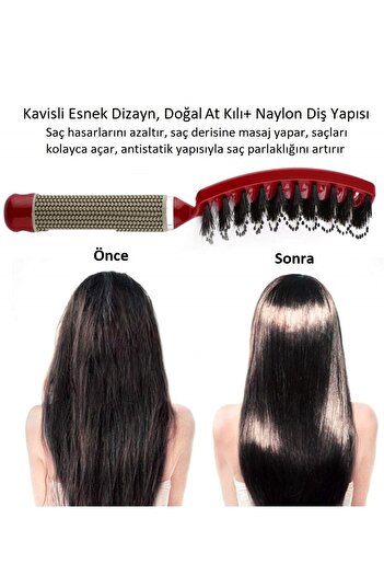 LAND OF MYTH Lom1076 Dolaşık Saç Açma Tarama Fırçası, Antistatik, Iyonik, Yetişkin & Çocuklar Için (kırmızı)