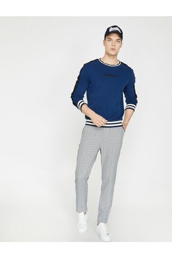 Koton Pánské šedé kalhoty Slim Fit s normálním pasem a detailem kapes