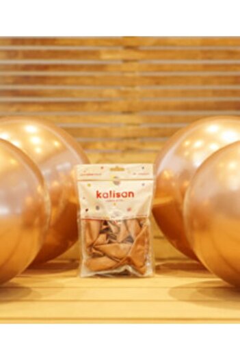 Kalisan 12 Inch Standard Size Chrome Balloon Rose Gold 50 Pieces