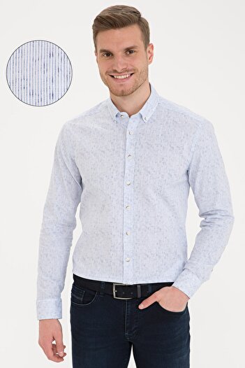 Pierre Cardin Ανοιχτό μπλε πουκάμισο Slim Fit