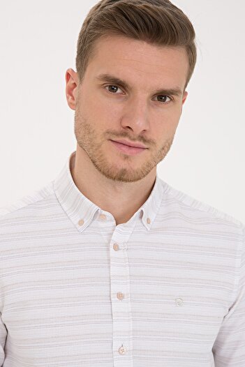 Pierre Cardin Beige Slim Fit Shirt