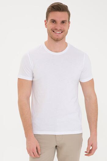 Pierre Cardin Λευκό T-Shirt Crew Neck Slim Fit