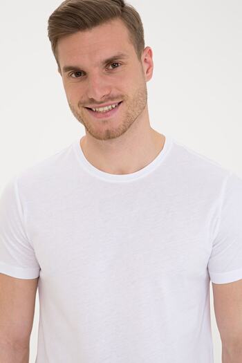 Pierre Cardin Λευκό T-Shirt Crew Neck Slim Fit