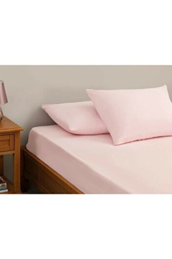 mer-tim ezberbozan ev tekstili Mer-tim Cotton Ranforce Single 100x200 Elastic Sheet Set - Powder Pink