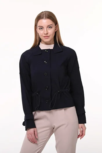 Primaro Lycra Gabardine Black Coat