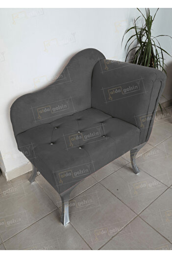 aldagelsin Yeni Model Ters Kol Tekli Köşe Koltuğu Josefin Bench Gümüş Ayak