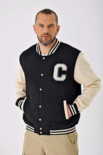 CHUBA Ανδρικό Cotton Bomber College Jacket Μαύρο 23s2030