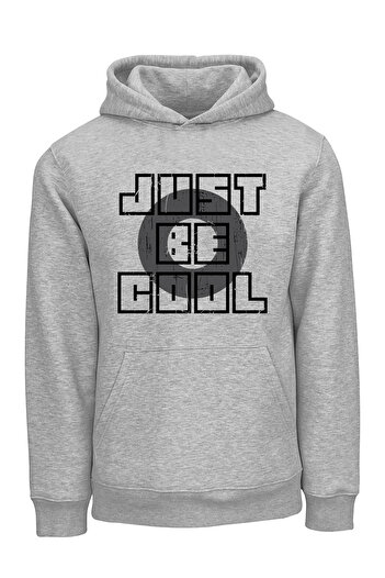 ADA BEBEK ÇOCUK Unisex Black Just Be Cool Hooded Sweatshirt