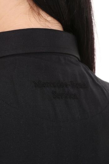 Uniprom Mercedes Logolu Uzun Kol Kadın Gömlek Regular Fit Siyah
