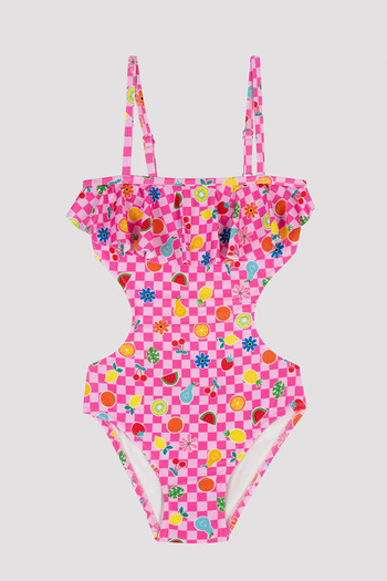 LC Waikiki Girl's Fruit Patterned Swimsuit