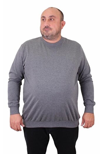 Starbattal Large Size Crew Neck Classic Sweat 23216 GRAY