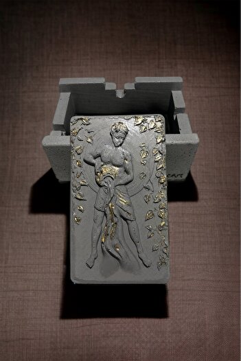 RocArt Home Zodiac Series Concrete Ashtray Aquarius Aquarius (Gold Leafed)