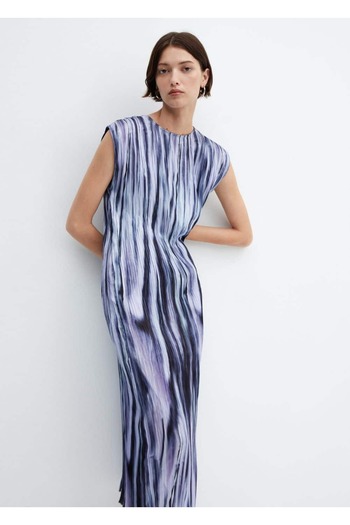 MANGO Woman Satin tie-dye textured dress