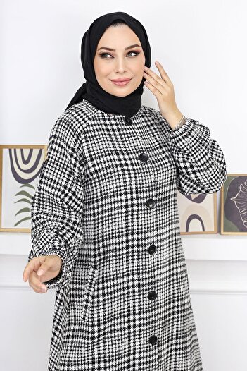 Modamihram Buttoned Chanel Cape Black 19168