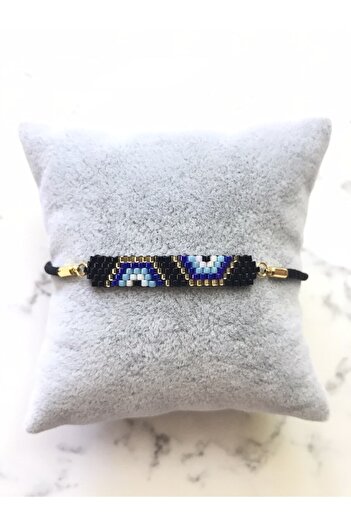 Kübüşün Atölyesi Ka-006 Miyuki Half Evil Eye Beaded Bracelet - Handmade