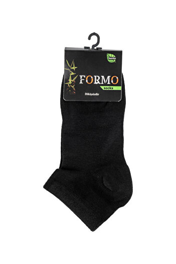 FORMO 12 броя мъжки черни бамбукови висококачествени чорапи до глезена