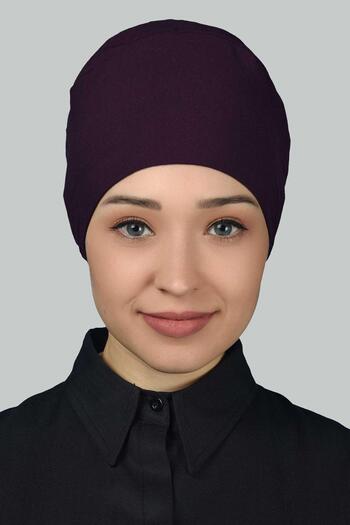 Altobeh Γυναικείο πρακτικό κορδόνι Hijab Βαμβακερό καπέλο δαμάσκηνο