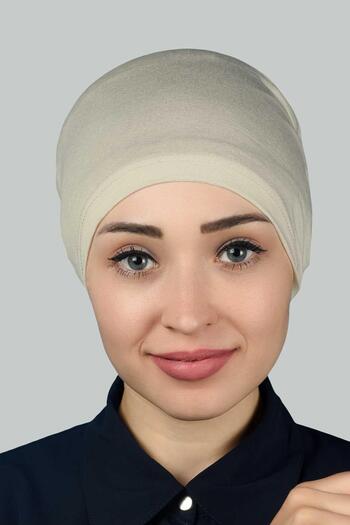 Altobeh Έτοιμο πρακτικό κουμπωτό ελαστικό καπό Hijab Dark Creamer