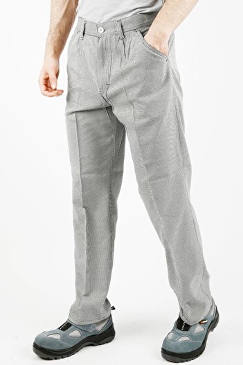 Uniprom Men's Doctor Nurse Cook Service Trousers Alpaca Fabric Checked