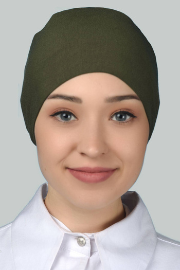 Altobeh Women's Practical Lace-Up Hijab Combed Cotton Bonnet Khaki