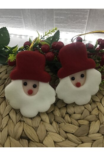 Deniz Party Store Christmas Tree Ornaments Plush Hanging Tree Ornament with Santa Claus 2 Pieces