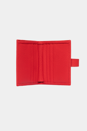 Grande 3803 Genuine Real Leather Women's Men's Wallet Red
