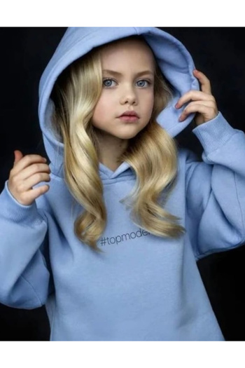 Keywest Kids-Child BabyBlue 'TopModel' εμπρός τύπωμα λεπτομερές σετ πάνω-κάτω με κουκούλα