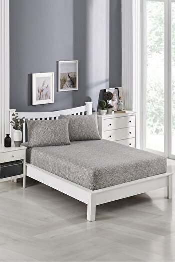 Valezium COTTON RUBBER SHEET SET & PILLOW CASE BRUSH