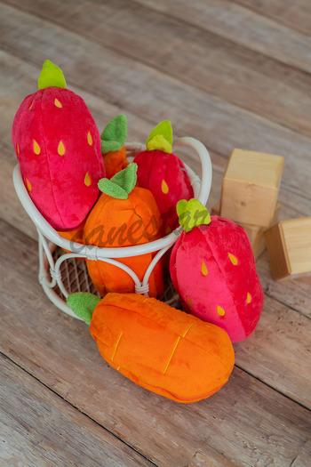 Canestar Embroidered Cute Plush Strawberry Rabbit -Red - Gift Plush Toy