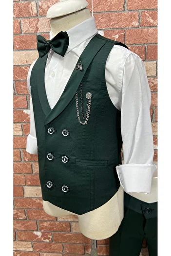 HAYTA Children's Vest Suit Shirt Set 0-1years - 14years Silver Green