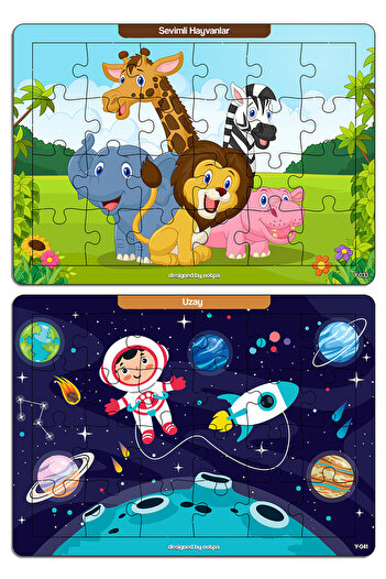 kutuTR Notpa Çocuklar Için Eğitici Ve Öğretici Ahşap 24 Parça Renkli Puzzle 4lü Set 11