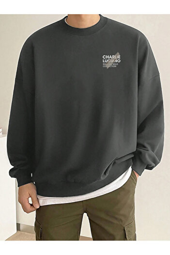 VİPER Charlie Luciano Oversize Anthracite Winter Sweatshirt