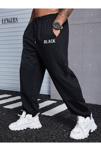 De Carte Black Printed Unisex Black Sweatpants