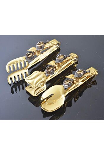 Santara AVANGARDE DOUBLE GALA FLOWERED TRIPLE TONG SET