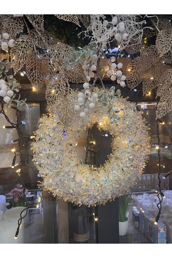 Ayd Home New Year - 36 cm Shiny Decor Garland, Medium Wreath Christmas Tableware Presentation Christmas New Year Sparkle