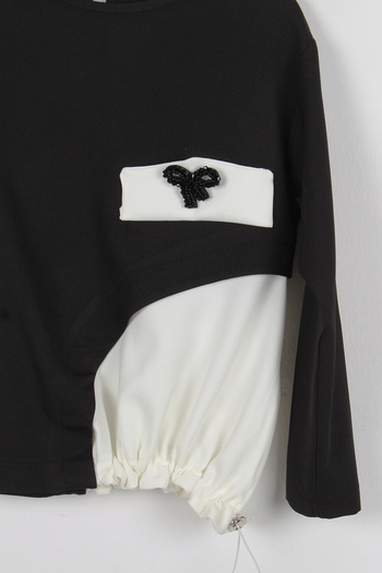 incity Girl's Black Elastic Adjustable Blouse