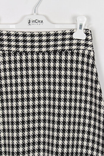 incity Girl's Black Goose Feet Midi Skirt