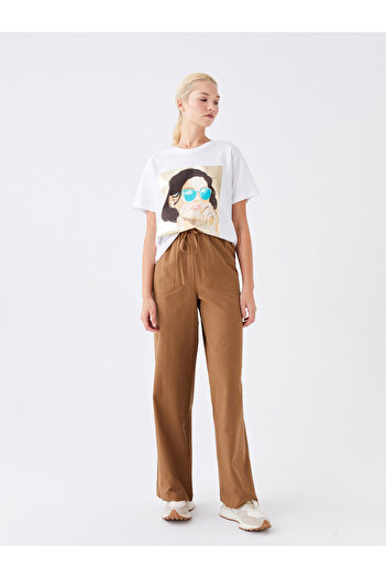 LC Waikiki Comfortable Molded Women's Trousers with Elastic Waist
