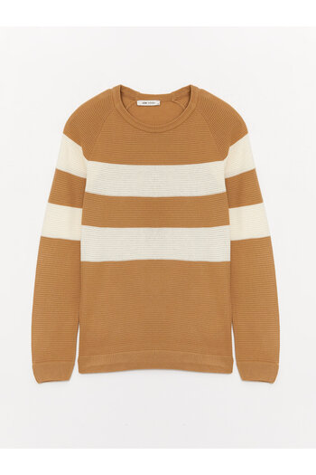 LC Waikiki Ανδρικό Πλεκτό Πουλόβερ - Crew Neck, Μακρύ μανίκι, Color Block
