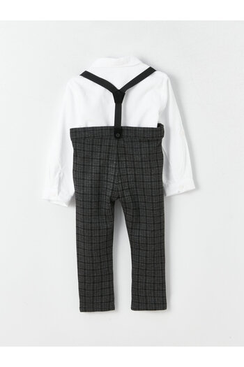 LC Waikiki Plaid Patterned Baby Boy 3-Piece Set